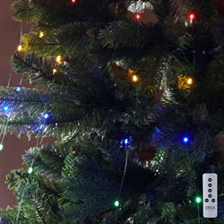 Sirius Knirke drop down lyskæde - Klar/Grøn - til et træ på 2,1 meter